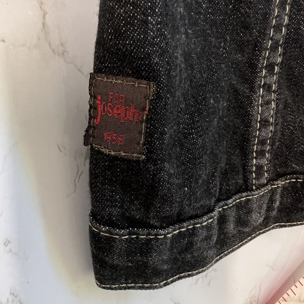 For Joseph for Nordstrom Jean Jacket Womens Small Black Denim 100% Cotton USA - Picture 10 of 16